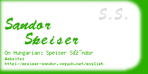 sandor speiser business card